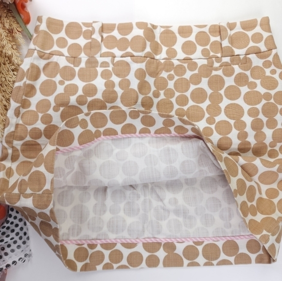 🔴 J. CREW Off White Tan Dotted Skirt Sz 2 - Picture 5 of 11